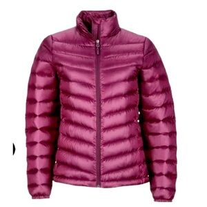 Marmot 700 Fill Women’s Duck Down PufferJacket Berry/Burgundy Large Small Flaw